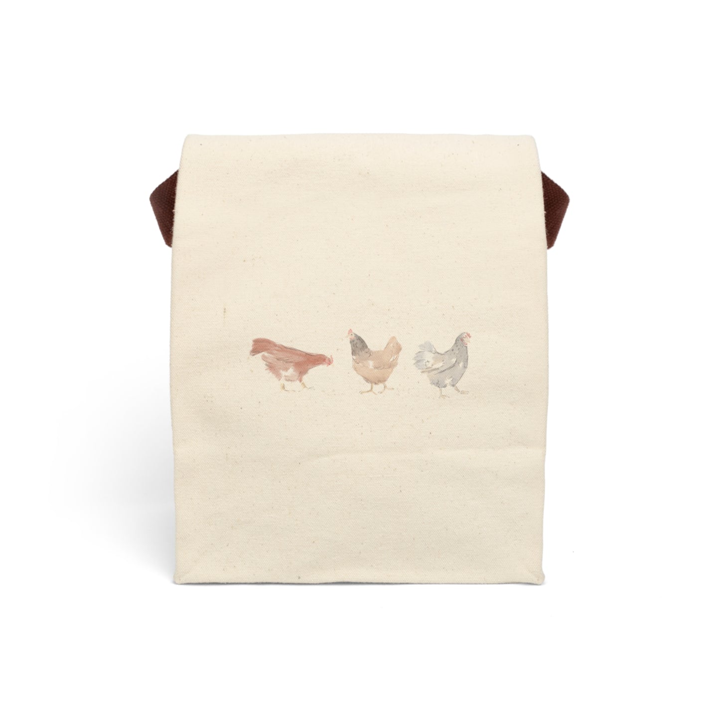 Canvas Lunch Bag With Strap-Chickens