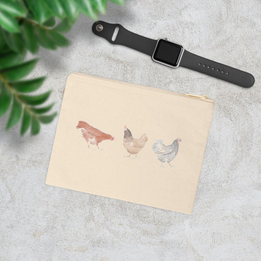 Accessory Zipper Pouch-Chickens