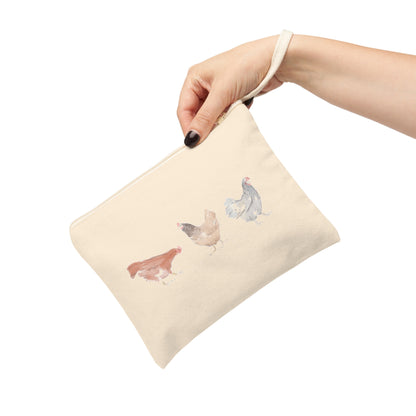 Accessory Zipper Pouch-Chickens