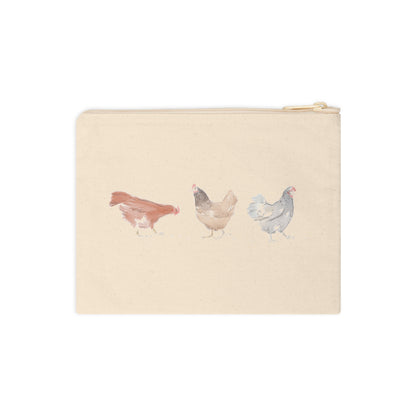 Accessory Zipper Pouch-Chickens